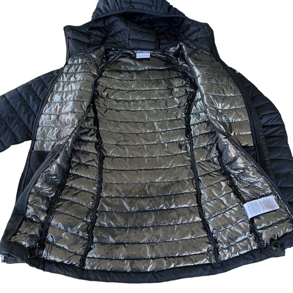 Columbia Powder Lite Hooded Jacket Black Small Style XK0678 Water Resistant GUC - Picture 5 of 13